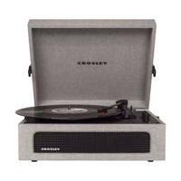 Crosley CR8017A-GY4 Voyager Vintage Portable Turn Table with Bluetooth Receiver and Built-in Speakers, Gray