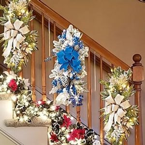Christmas Staircase Wreath - Perfect for Home Decor, Window Display, and Collectible Building Accessories miniinthebox