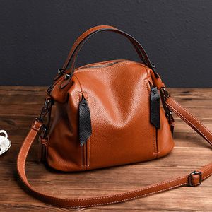 Women Solid Retro Soft PU Leather Crossbody Bag