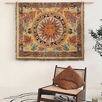 Retro Sun and Moon Psychedelic Tapestry Wall Hanging Bedroom Backdrop Tapestry 80s Decoration Rainbow Sun and Moon Mural Hippie Lightinthebox