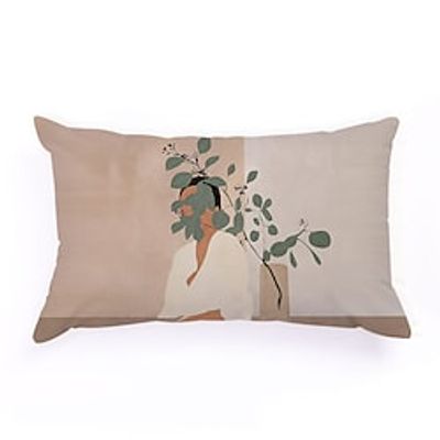 Ins Hand-Painted Pattern Double Side Cushion Cover 1PC Soft Decorative Square  Pillowcase for Sofa bedroom Car Chair Superior Quality Outdoor Cushion for Patio Garden Farmhouse Bench Couch miniinthebox