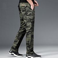 Men's Fashion Streetwear Straight Tactical Cargo Trousers Multiple Pockets Pants Casual Daily Camouflage Breathable Soft Mid Waist ArmyGreen Gray XL XXL 3XL 4XL miniinthebox - thumbnail