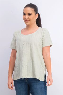 Womens Textured T-Shirt Light Green Womens Textured T-Shirt Light Green