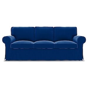 IKEA Ektorp 3 Seat Sofa Cover Checked Velvet Regular Fit With Piping Machine Washable miniinthebox