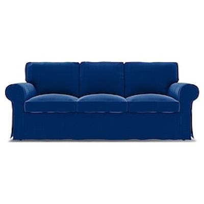 IKEA Ektorp 3 Seat Sofa Cover Checked Velvet Regular Fit With Piping Machine Washable miniinthebox