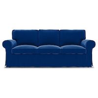 IKEA Ektorp 3 Seat Sofa Cover Checked Velvet Regular Fit With Piping Machine Washable miniinthebox