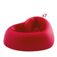 Georplast That's Amore Plastic Pet Bowl Medium - Red (Pack of 7)