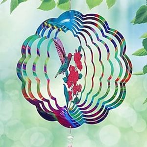 Wind Spinners Garden Decor Hummingbird Wind Spinner Hanging Mandala Decor-Wind Spinners for Yard and Garden Patio Porch Hummingbird Gifts,Garden Wind Spinner Valentines Day Gift Women Men Mom miniinthebox