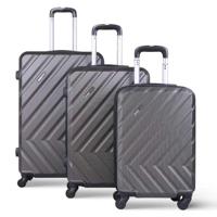 PARA JOHN 3-Piece Hard side ABS Luggage Trolley Set 20/24/28 Inch DARK GREY