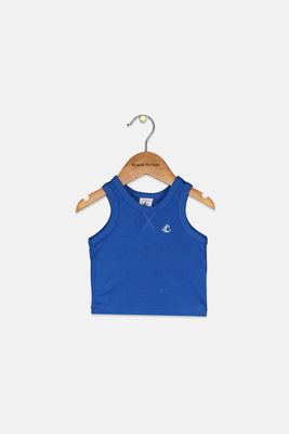Toddler Boys Sleeveless Brand Logo Top Blue Toddler Boys Sleeveless Brand Logo Top Blue