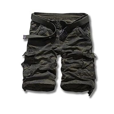 Men's Classic Style Fashion Shorts Cargo Shorts Multi Pocket Knee Length Pants Casual Daily Camouflage Comfort Breathable Mid Waist Yellow Army Green Dark Blue 30 31 32 34 36 miniinthebox
