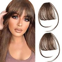 2PCS Hair Clip in Bangs Curved Bangs Hair Clip Wispy Bangs with Temples HairpiecesBangs Clip in Hair Extensions Air Fringe Clips on Bangs for Women Girls Daily Wear Lightinthebox