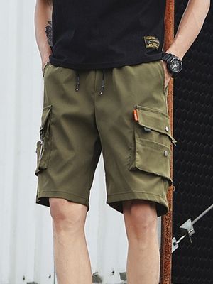 Men Summer Loose Casual Big Pocket Overalls Loose Shorts Men Summer Loose Casual Big Pocket Overalls Loose Shorts