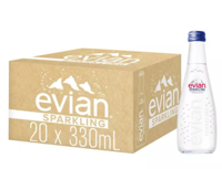 Evian Sparkling Water Glass Bottles (20x330ml)