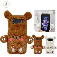 Phone Case For Samsung Galaxy Flip Z Flip 4 Z Flip 3 Flip 3D Cartoon Plush Plush miniinthebox - thumbnail