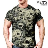 Men's Plus Size T shirt Tee Big and Tall Graphic Crew Neck Short Sleeve Spring  Summer Basic Vintage Fashion Streetwear Casual Sports Tops Lightinthebox - thumbnail