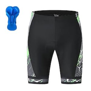21Grams Men's Bike Shorts Cycling Shorts Bike Bottoms Mountain Bike MTB Road Bike Cycling Sports Geometic 3D Pad Cycling Breathable Quick Dry Green Orange Polyester Spandex Clothing Apparel Bike Wear Lightinthebox