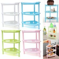 3 Tier Plastic Corner Shelf Unit Shower Storage Bathroom Organizer Rack Holder - thumbnail