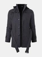 Thicken Fleece Casual Hooded Trench Coat