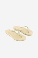 Girls Slim Logo Metallic Slippers  Sand Grey/Light Golden - thumbnail