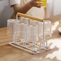 Wrought Iron Cup Holder Storage Rack Coffee Mug Drying Stand Desktop Glass Cup Organizer Rack Mug Drying Drain Rack Holder Lightinthebox - thumbnail