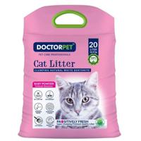 Doctor Pet Clumping Natural White Bentonite Baby Powder Cat Litter - 20L