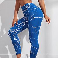 Women's High Waist Yoga Pants Yoga Leggings Tights Leggings Tummy Control Butt Lift Quick Dry Blue Pink Burgundy Spandex Yoga Fitness Pilates Summer Sports Activewear High Elasticity Skinny Lightinthebox - thumbnail