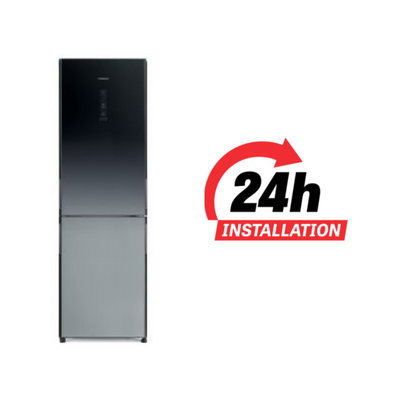 Hitachi 366Ltr French Bottom Freezer Refrigerator-RBG410PUK6, Gradation Gray Color
