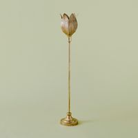 Floral Metallic Pillar Candleholder - 102 cms - thumbnail