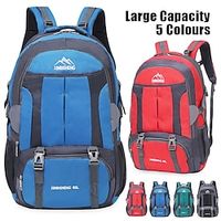 Men's Backpack School Bag Bookbag Functional Backpack School Outdoor Camping  Hiking Color Block Nylon Large Capacity Waterproof Lightweight Zipper Malachite Green Black Red miniinthebox - thumbnail