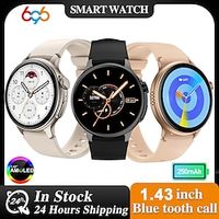 696 S58 Smart Watch 1.43 inch Smartwatch Fitness Running Watch Bluetooth Pedometer Call Reminder Sleep Tracker Compatible with Android iOS Women Men Hands-Free Calls Message Reminder IP 67 46mm Watch Lightinthebox