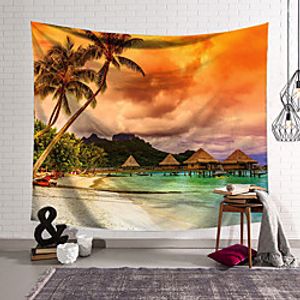 Landscape Wall Tapestry Art Decor Blanket Curtain Hanging Home Bedroom Living Room Decoration Polyester Beach Lightinthebox
