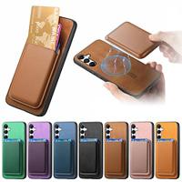 Phone Case For Samsung Galaxy S24 Ultra Plus S23 Ultra Plus A55 A35 A25 A15 5G A54 A34 A14 Magnetic Adsorption Magnetic Support Wireless Charging Card Slot TPU PC PU Leather Lightinthebox