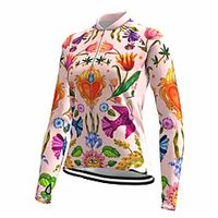 21Grams Women's Long Sleeve Cycling Jersey Spandex Pink Floral Botanical Bike Top Mountain Bike MTB Road Bike Cycling Quick Dry Moisture Wicking Sports Clothing Apparel  Stretchy  Athleisure Lightinthebox - thumbnail