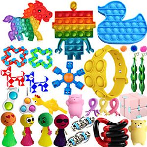 30PCS Fidget Toys Packs with Simple amp; Dimp Pop Bubble Squeeze Ball Bean Bundle for Kids and Adults Lightinthebox