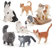 PVC Solid Simulation Pet Cat Model Black And White Cat Stretched Lazily Cat Playing With Cat Tabletop Decoration Small Ornaments Lightinthebox - thumbnail
