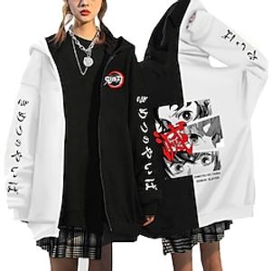 Demon Slayer: Kimetsu no Yaiba Kamado Nezuko Agatsuma Zenitsu Kamado Tanjiro Hoodie Anime Cartoon Anime Classic Street Style Outerwear For Men's Women's Unisex Adults' Hot Stamping 100% Polyester miniinthebox