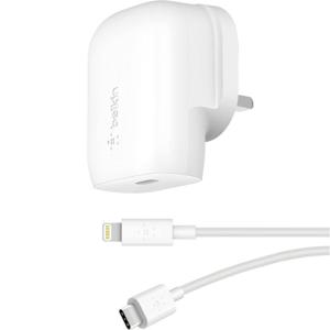 Belkin PD 30W PPS USB-C WALL CHARGER with 1M USB-C to Lightning Cable | Fast charging | Power delivery | Foldable prongs | 1m cable