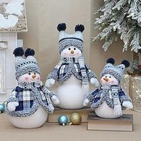 Christmas Decorations Blue Fabric Snowman Doll Doll Window Set Ornaments Outdoor Decoration, Christmas Tree Decoration, Living Room Holiday Gifts, Bedroom, Dining Room Lightinthebox - thumbnail
