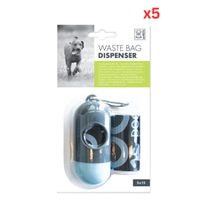 M-PETS Waste Bag Dispenser Blue +30 Bags (2×15) - Blue (Pack of 5)