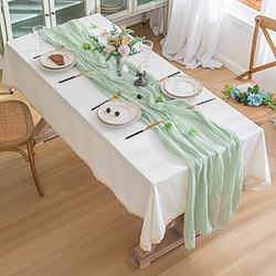 Cheese Gauze Table Runners 90 x 300cm 35.4 x 118 inch for Dining Table Decoration Lightinthebox