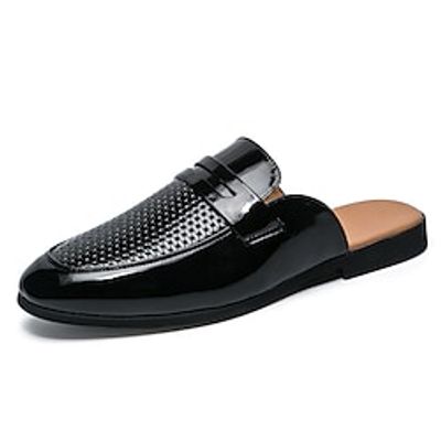 Men's Clogs  Mules Penny Loafers Casual Daily Faux Leather Comfortable Black White Fall Winter miniinthebox