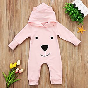 Baby Girls' Active Dog Print Print Long Sleeve Romper Blushing Pink miniinthebox