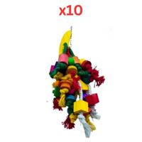 Pets Club Natural Wooden Bird Toy H-42 Cm, W-14 Cm (Pack of 10)