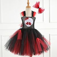 Girls' Tulle Dress Sleeveless Heart 3D Printed Graphic Dresses Costume Above Knee Nylon Dress Summer Spring Fall Kids Halloween Slim Patchwork miniinthebox - thumbnail