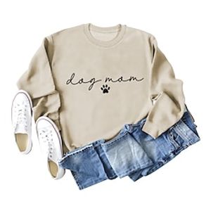 Women's Sweatshirt Pullover Letter Active Sportswear Print Black White Yellow Casual Sports Round Neck Long Sleeve Top Micro-elastic Fall  Winter Lightinthebox