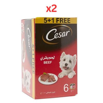 Cesar Beef 5+1 FREE Promo Pack Wet Dog Food 6X100G (Pack of 2) Cesar Beef 5+1 FREE Promo Pack Wet Dog Food 6X100G (Pack of 2)