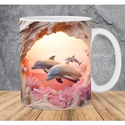 3D Dolphin Ceramic Coffee Mug Oceanic Charm New Arrival Exquisite Fish Design Tea Cup - Perfect for Dolphin Lover Lightinthebox