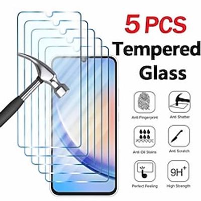 5 Pack 9H 2.5D Protective Glass For Samsung Galaxy A14 A24 A34 A54 5G Tempered Glass For Samsung A13 A23 A33 A53 A12 A22 A32 Lightinthebox