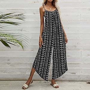 Women's Jumpsuit Backless Pocket Solid Color V Neck Casual Holiday Weekend Regular Fit Sleeveless Blue Wine Red S M L Spring miniinthebox
